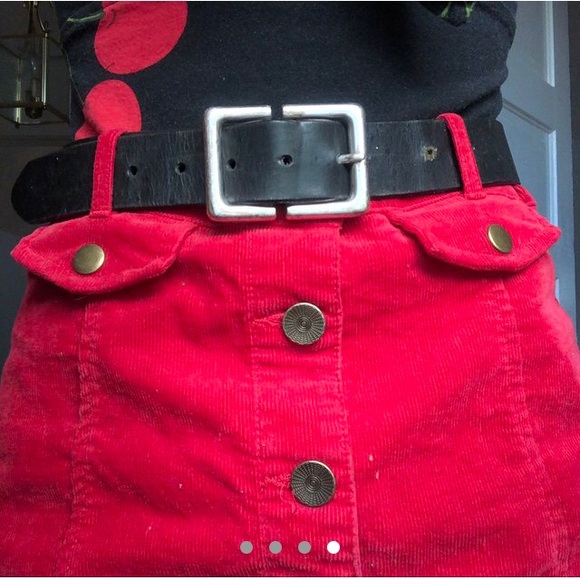 red velvet corduroy button skirt ❤️ - Picture 4 of 4